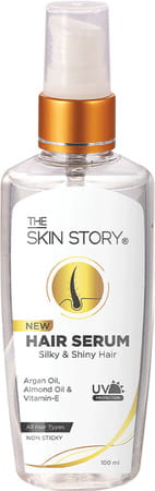 The Skin Story Anti Frizz Hair Serum With Vit E Argan Oil Uv Protection For Smooth Shiny Hair 100ml