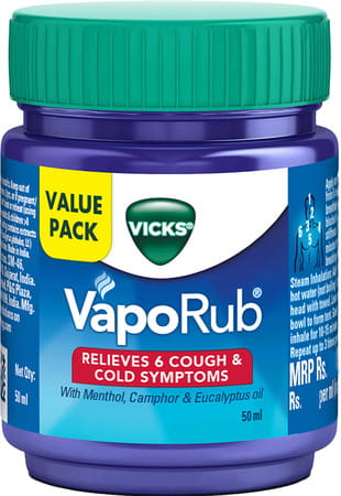 Vicks Vaporub 50ml Relief From Cold Cough Headache And Body Pain