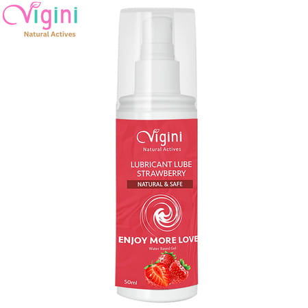 Vigini Intimate Strawberry Lubricant Personal Lube Water Based Gel|Long Lasting Time Non-Sticky-50ml