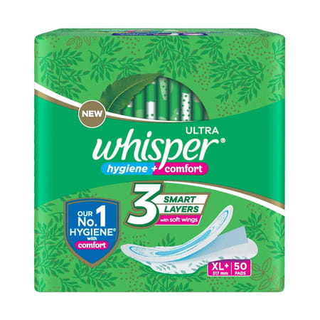 Whisper Ultra Hygiene + Comfort Xl Plus (317mm) 50 Sanitary Pads