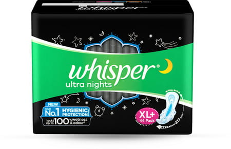 Whisper Ultra Night Sanitary Pads Xl Plus - 44 Pads